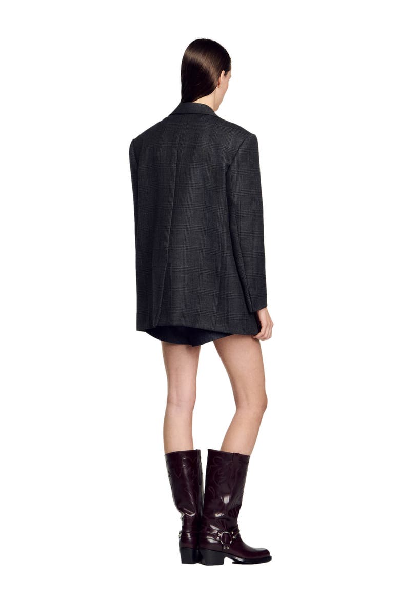 Checked suit jacket, Alternate, color, Dark grey