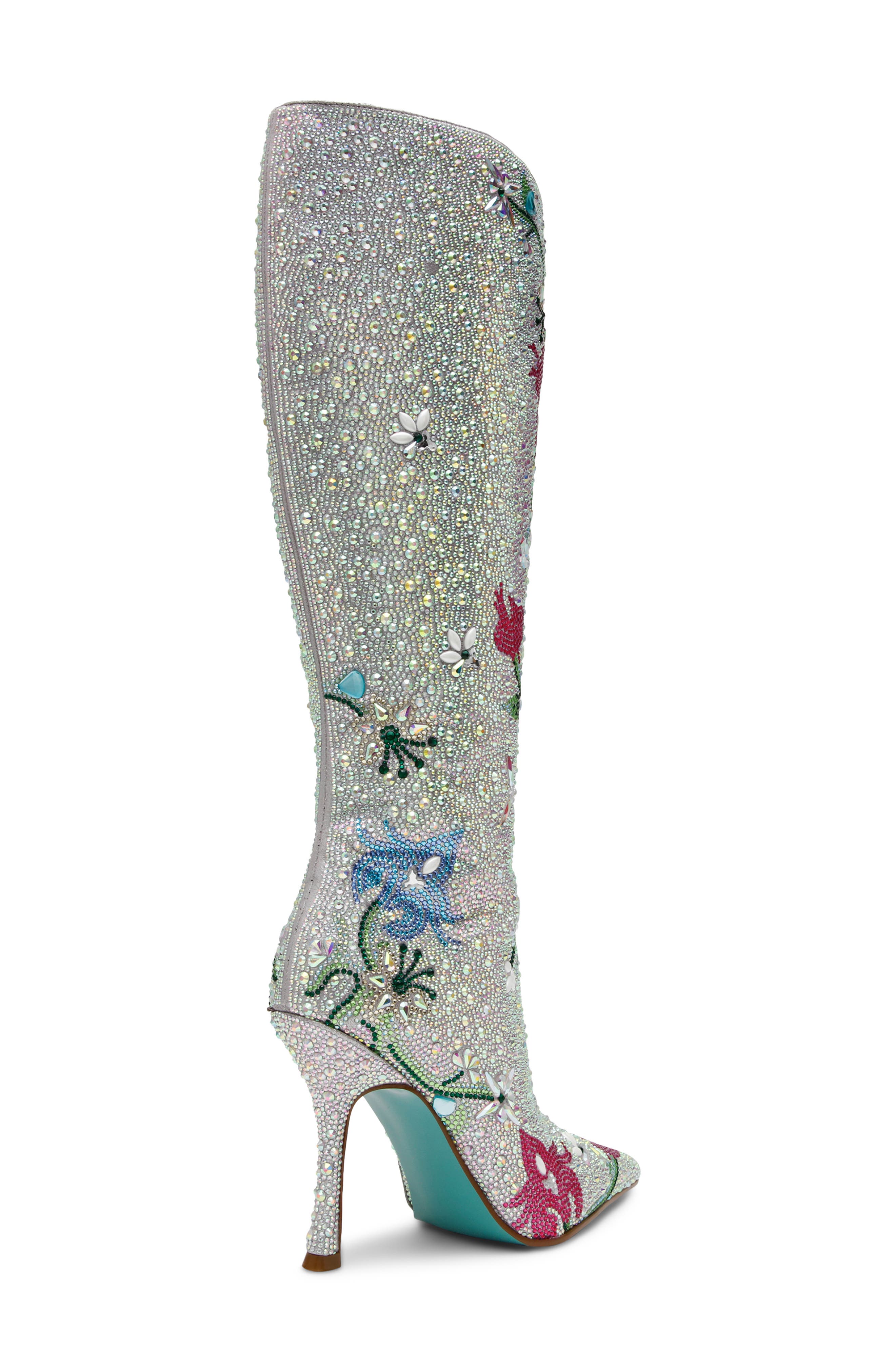 Rio Rhinestone Floral Knee High Boot, Alternate, color, RHINESTONE FLORAL