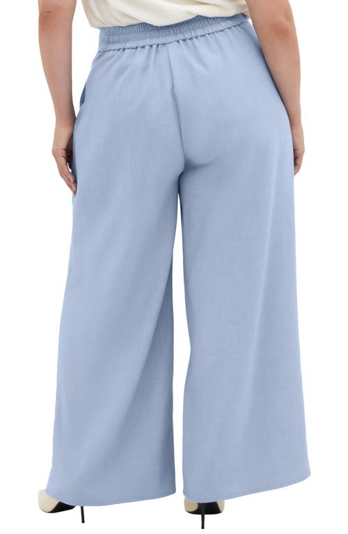 Shop City Chic Tori Front Pleat Wide Leg Pants In Bluebell