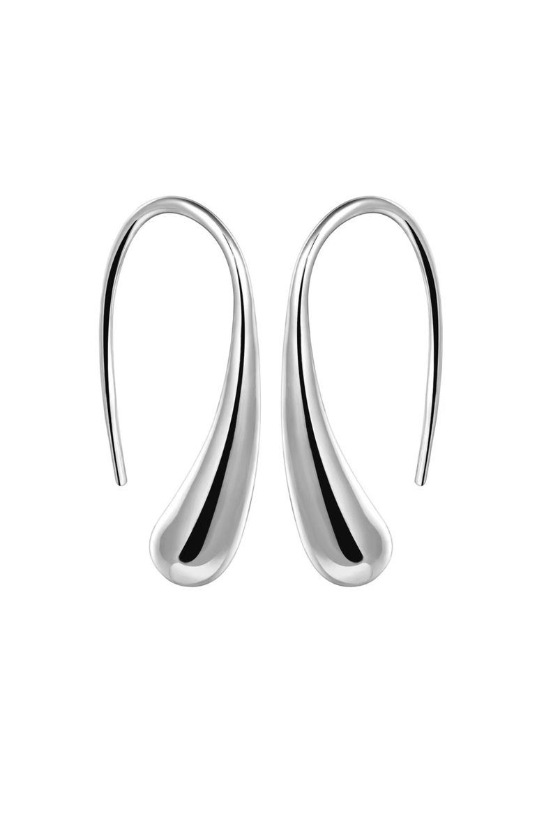 Isabella Eternal Drops Dainty Teardrop Dome Earrings, Main, color, Silver