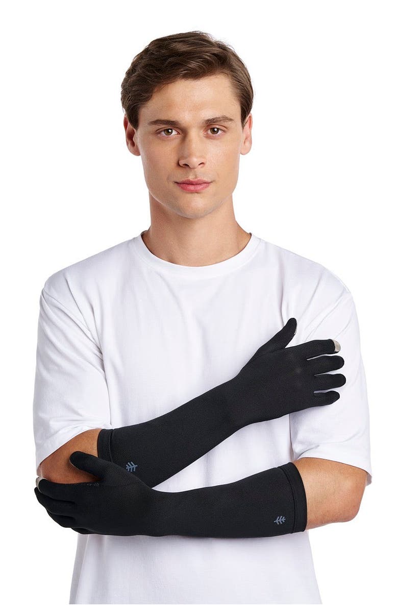 Coolibar Mid-Length UV Sun Glove with Touchscreen Tips - UPF 50+ Sun Protection - Bona, Main, color, Black