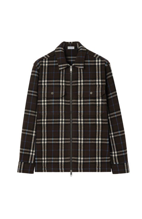 Check Wool Flannel Overshirt