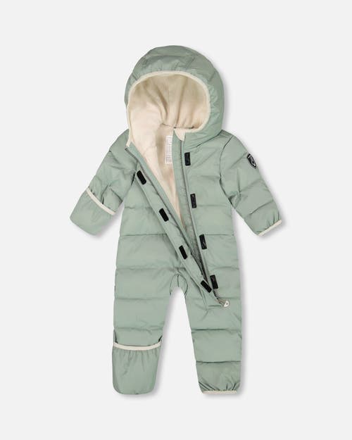 Deux Par Deux Baby Boy One-piece Cloud Compressible Snowsuit Designed For Car Seat In Green