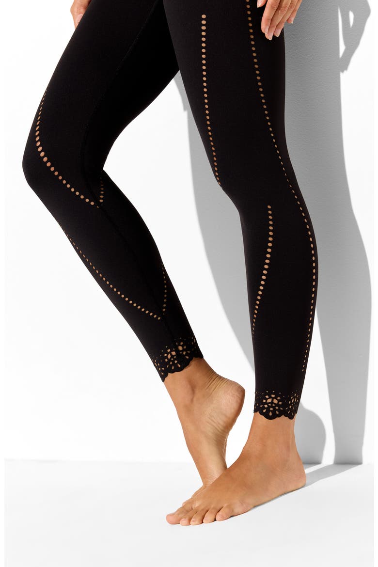 Petal Lotus 7/8 Leggings, Alternate, color, BLACK