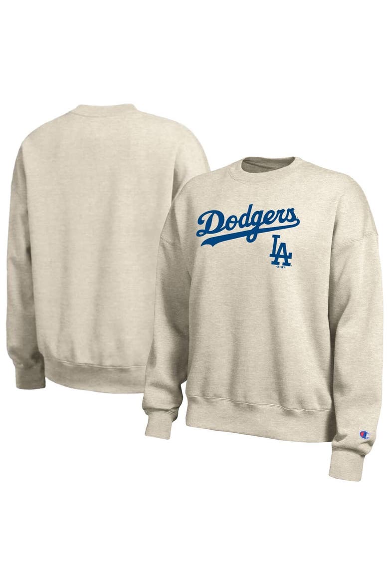 Women's Champion  Oatmeal Los Angeles Dodgers All-Star Sweatshirt, Main, color, Oatmeal