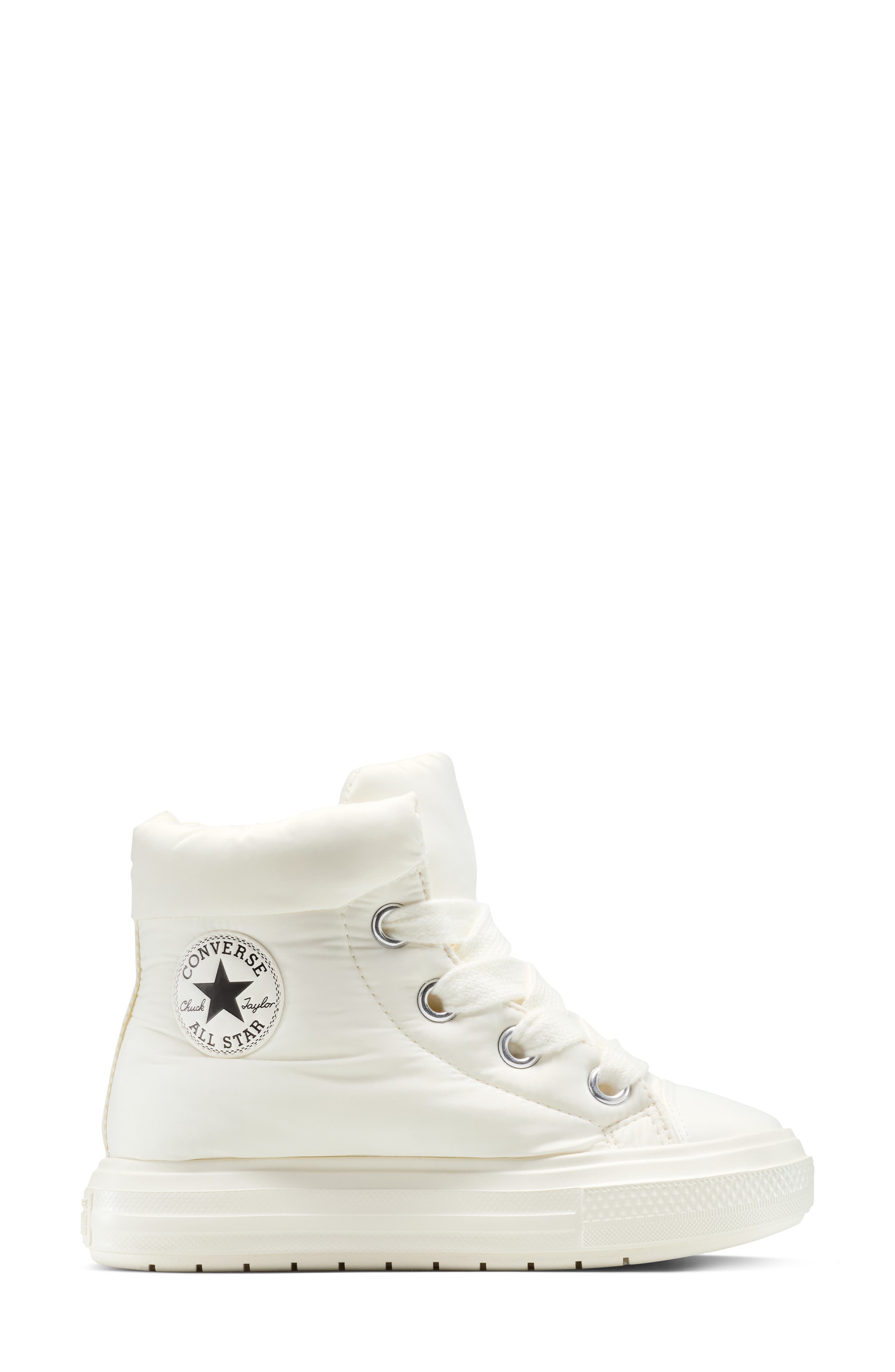Converse Gender Inclusive Chuck Taylor All Star Elements Water Repellent Puffer Boot, Alternate, color, Egret/ Egret/ Black