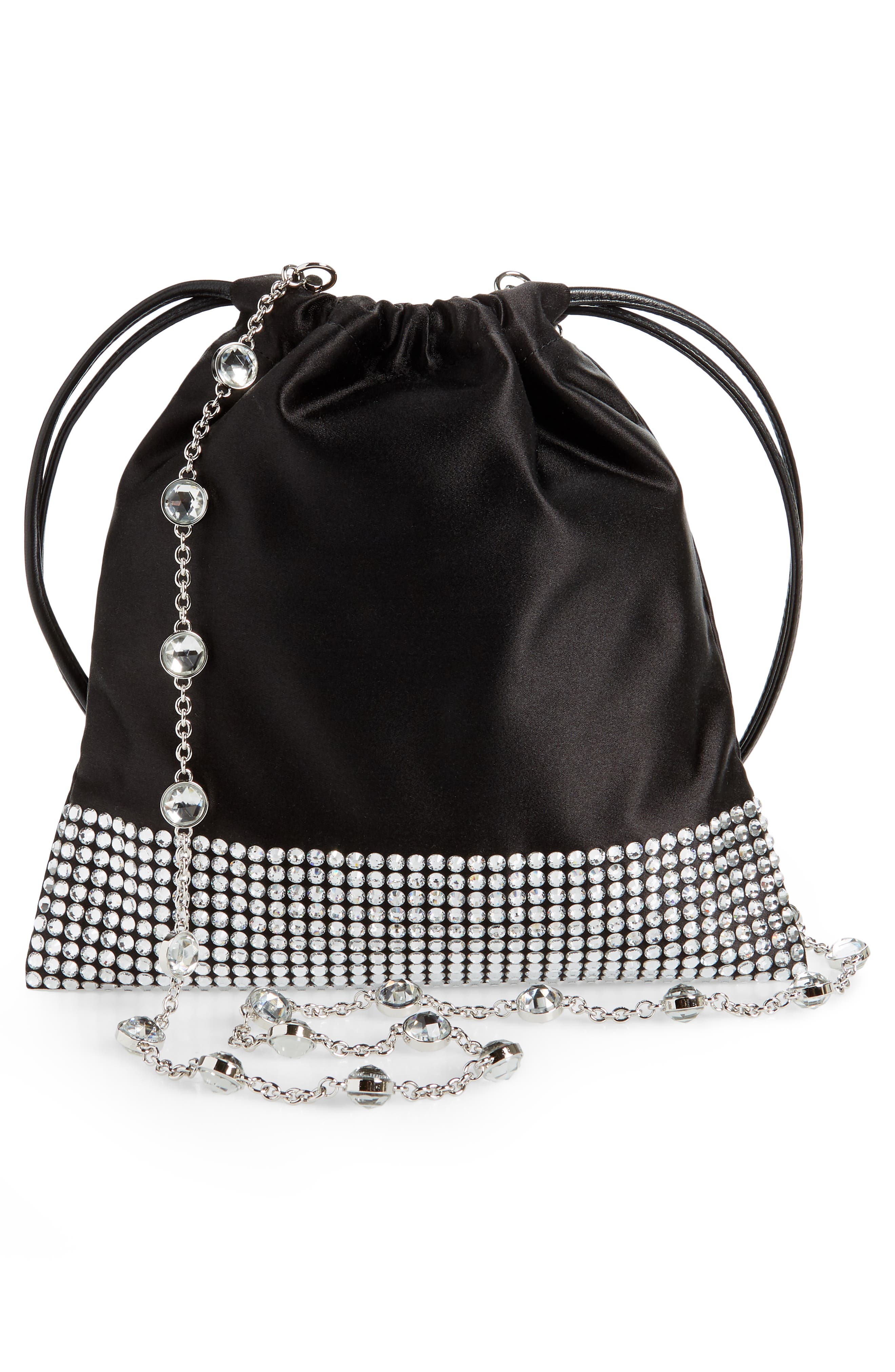 Miu Miu Strauss Crystal Embellished Shoulder Bag, Alternate, color, 