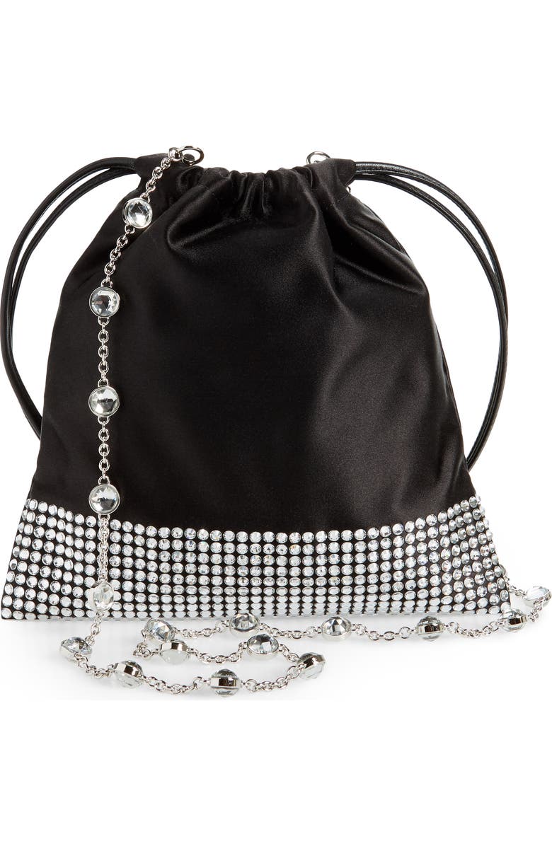 Miu Miu Strauss Crystal Embellished Shoulder Bag, Alternate, color,