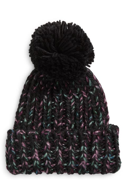 Metallic Pompom Beanie