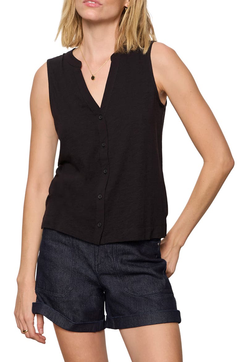 All Set Button Tank, Main, color, BLACK