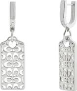 COACH Cutout Hangtag Drop Earrings
