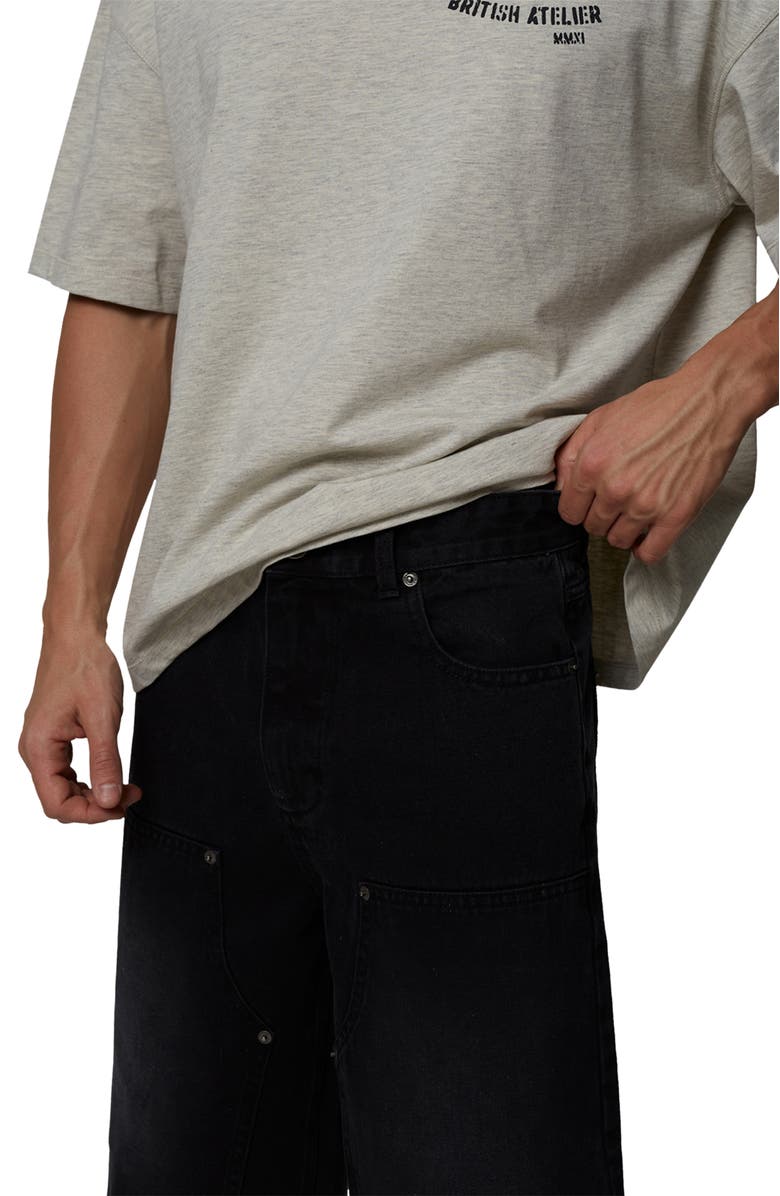 Good For Nothing Carpenter Denim Shorts., Alternate, color, Black