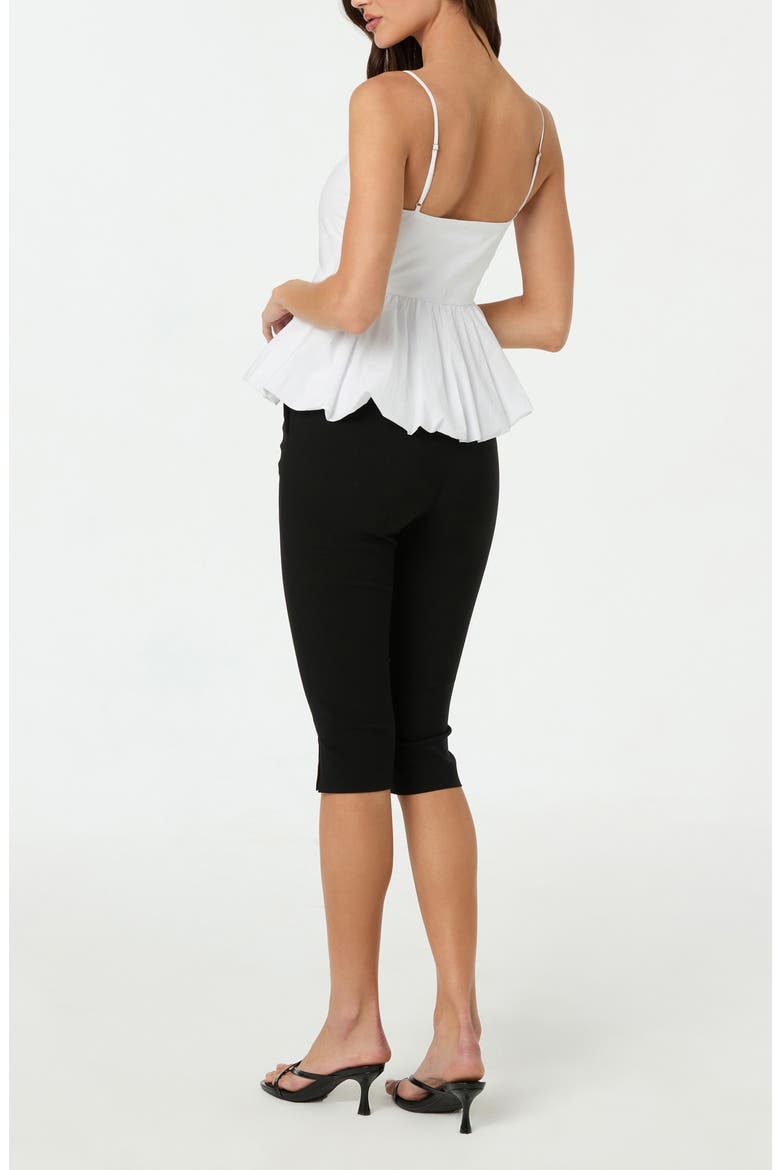 Cotton Twist Cutout Bubble Peplum Camisole, Alternate, color, OFF WHITE