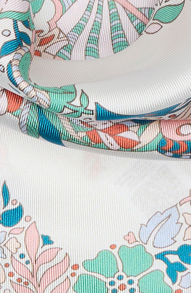 Longchamp Foret Silk Square Scarf, Alternate, color, Rainbow/ White Multi