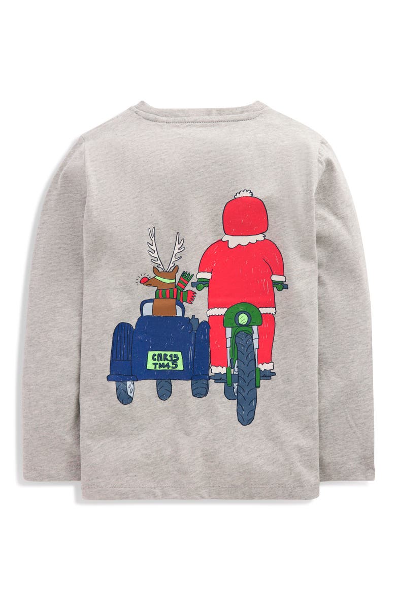 Kids' Motorbike Santa Graphic Tee, Alternate, color, GREY MARL MOTORBIKE SANTA