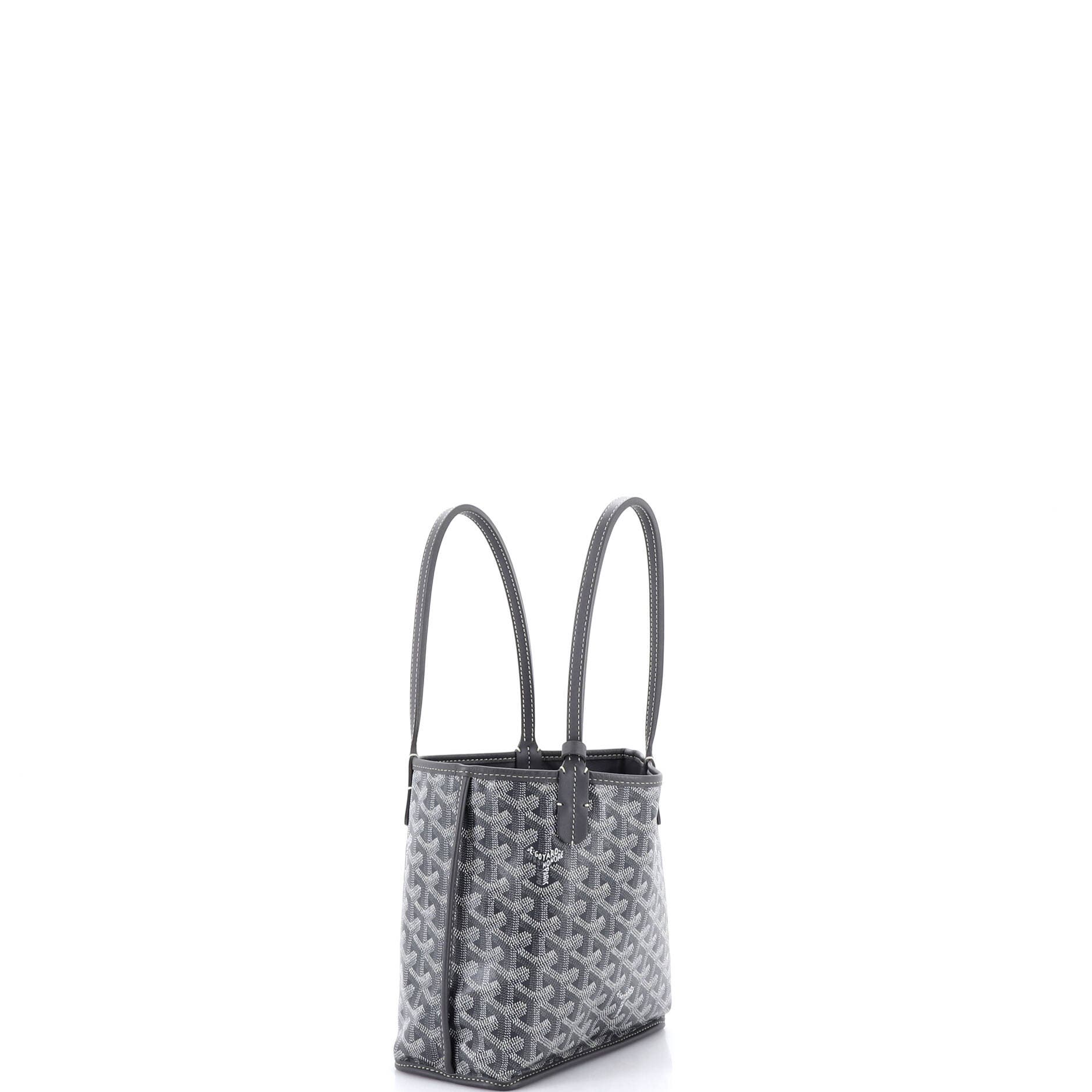 Pre-Owned Goyard Anjou Reversible Tote Coated Canvas Mini, Alternate, color, Gray