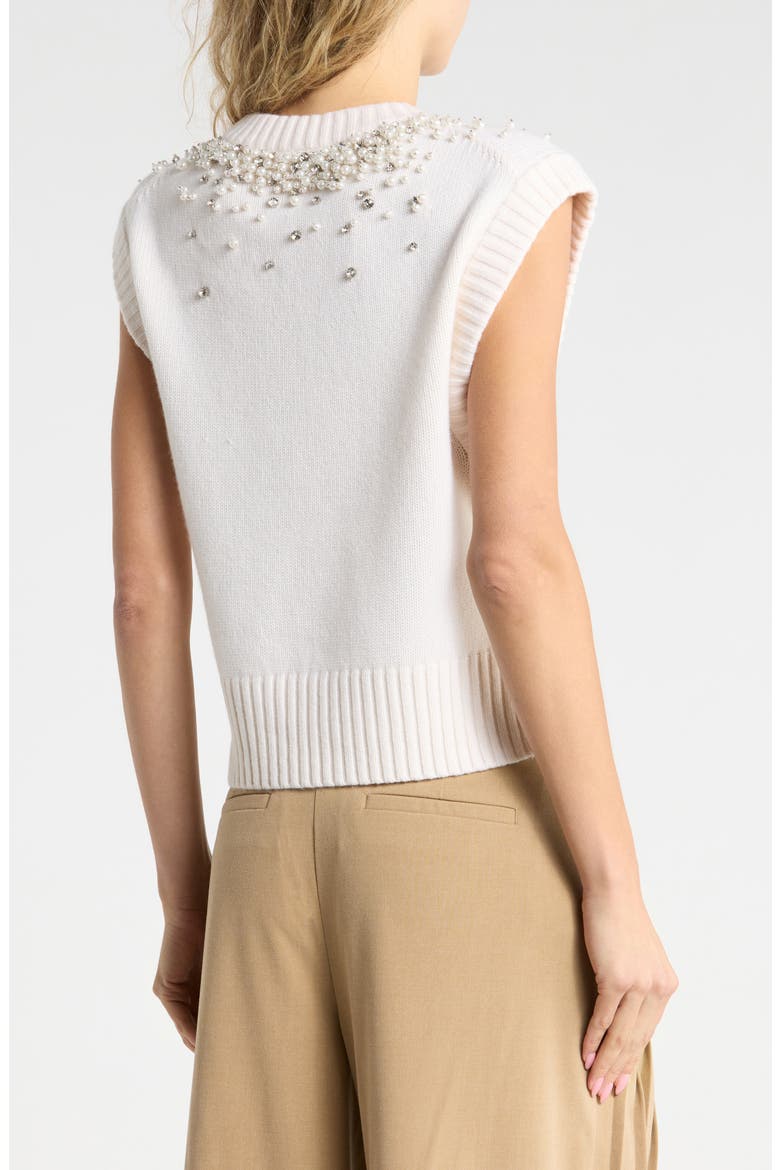 Candra Embellished Sweater Vest, Alternate, color, IVORY