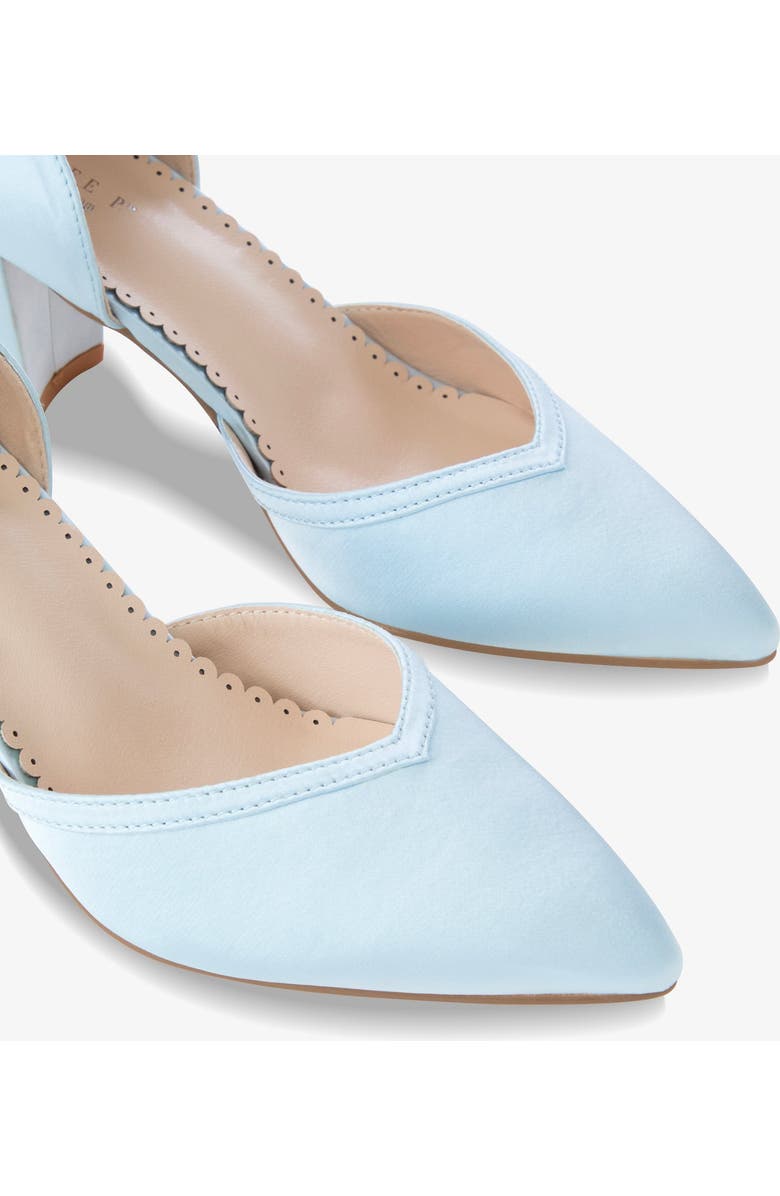 Kailee P Sally Satin Block Heels Wedding Shoes, Alternate, color, Light Blue