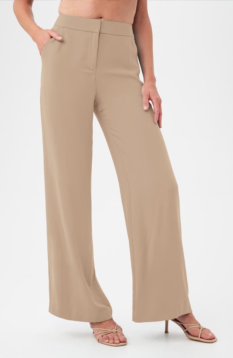 Trina Turk Shashina Wide Leg Pants, Alternate, color, Camel
