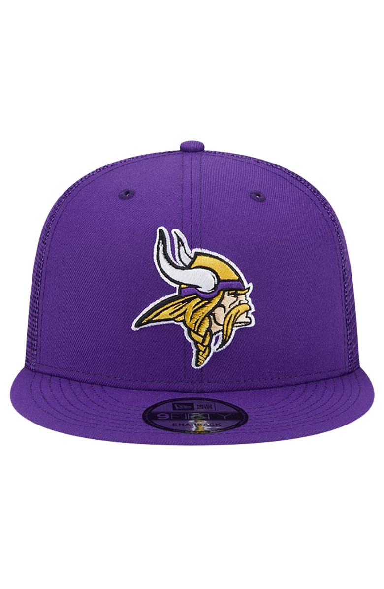 New Era Men's New Era Purple Minnesota Vikings Main Trucker 9FIFTY Snapback Hat, Alternate, color, Purple