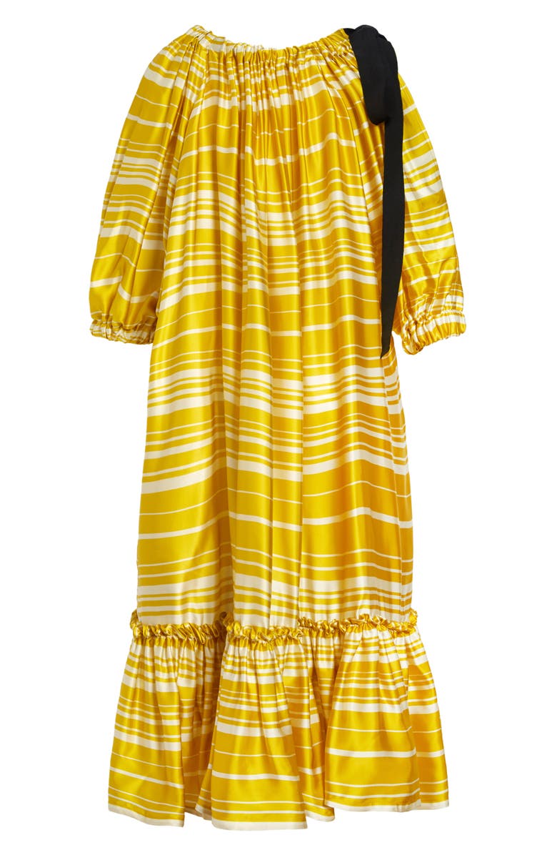 Dries Van Noten Stripe Balloon Sleeve Flounce Shift Dress, Alternate, color, 