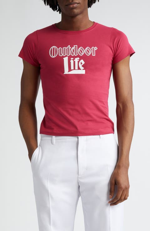 Outdoor Rhinestone Organic Cotton Fitted T-Shirt