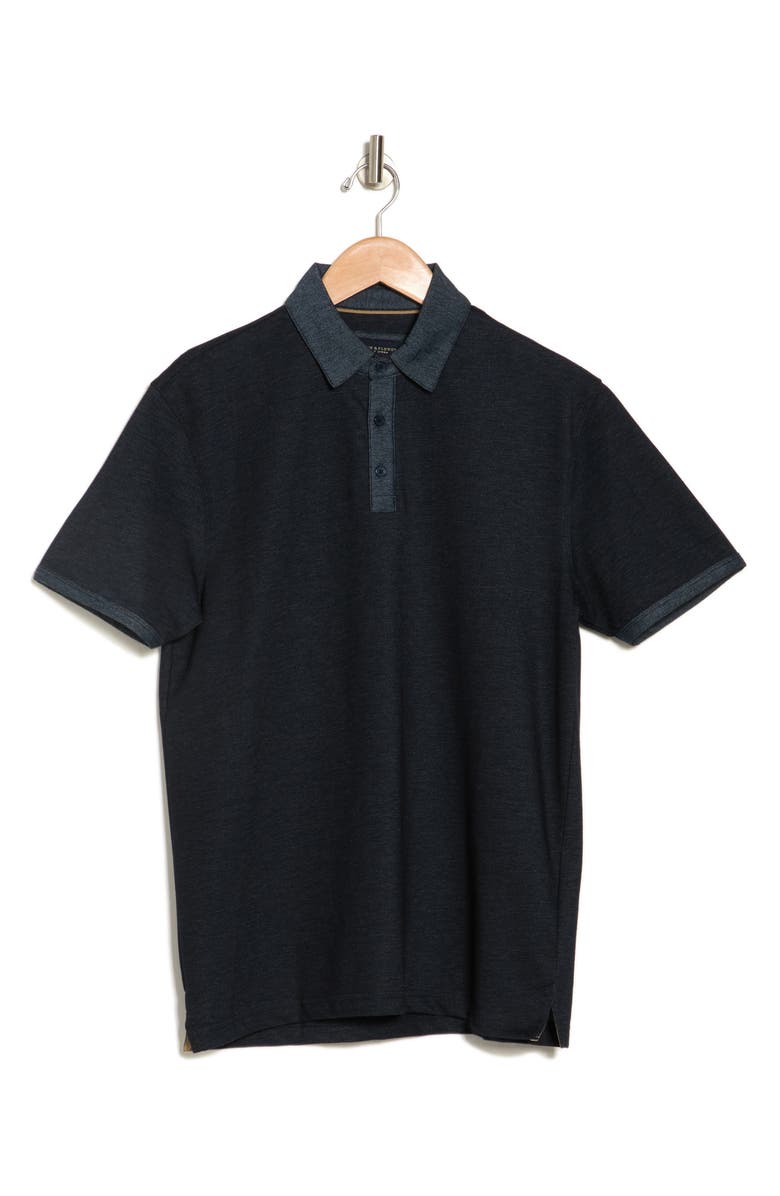 DENIM AND FLOWER Contrast Collar Polo, Alternate, color, Navy W/ Denim Blue