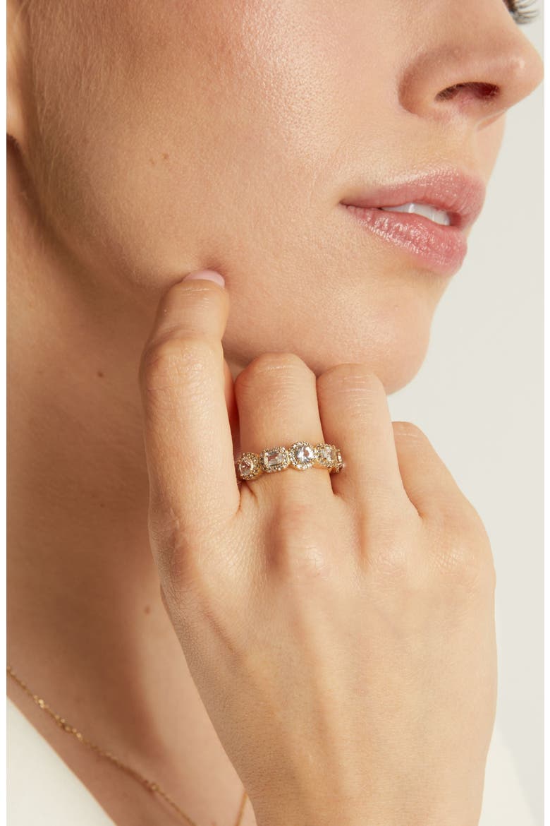 White Sapphire Edwardian Ring, Alternate, color, Yellow