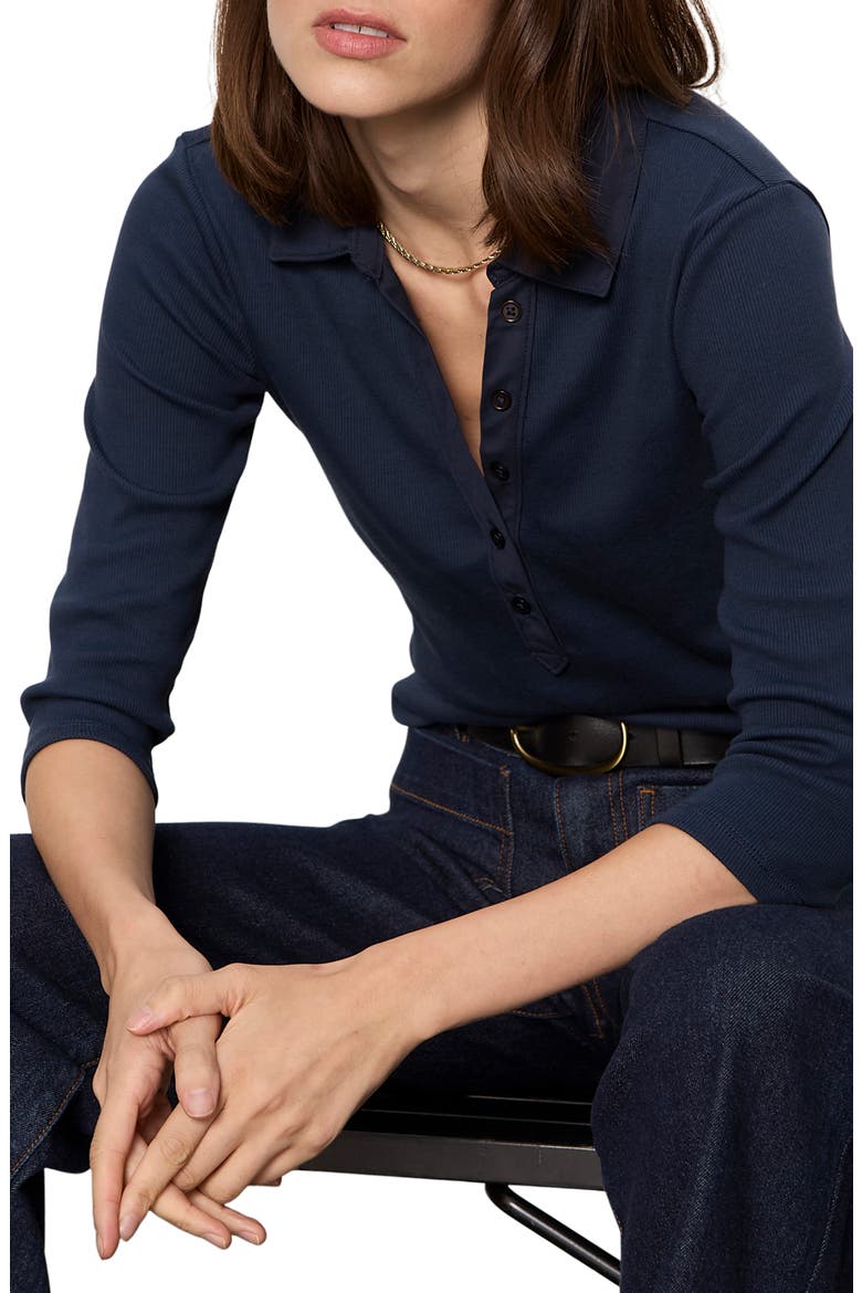 Echo Rib Henley Top, Alternate, color, NAVY BLUE