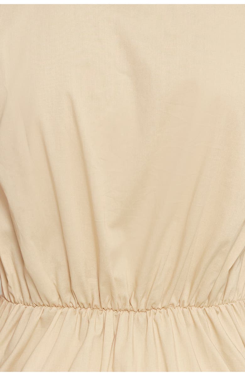 The Lulo Project Hortensia Tie Front Stretch Cotton Midi Dress, Alternate, color, Camel