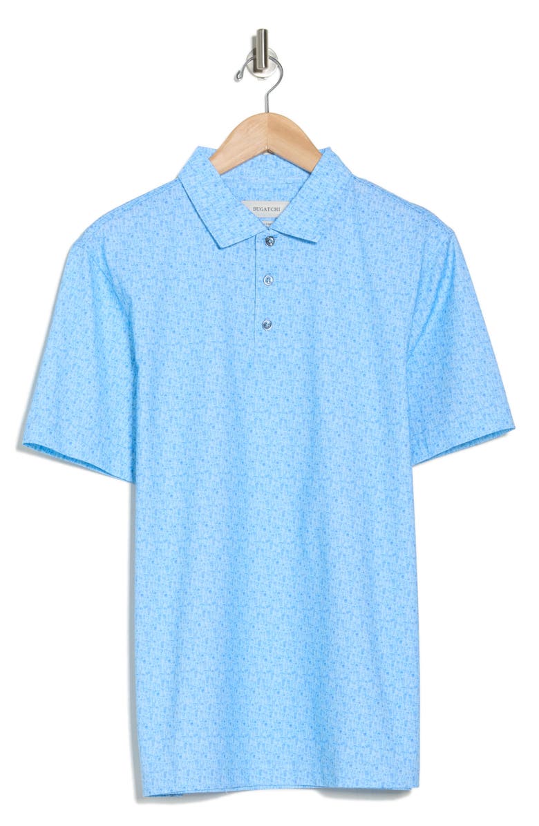 Bugatchi Short Sleeve Polo, Alternate, color, Aqua