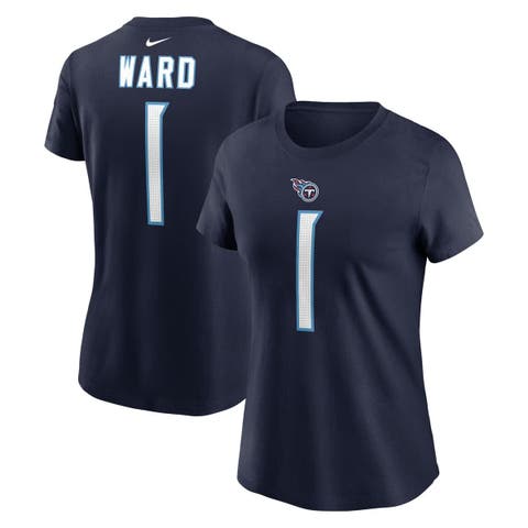 Women's Nike Cam Ward Navy Tennessee Titans 2025 NFL Draft First Round Pick Name & Number T-Shirt