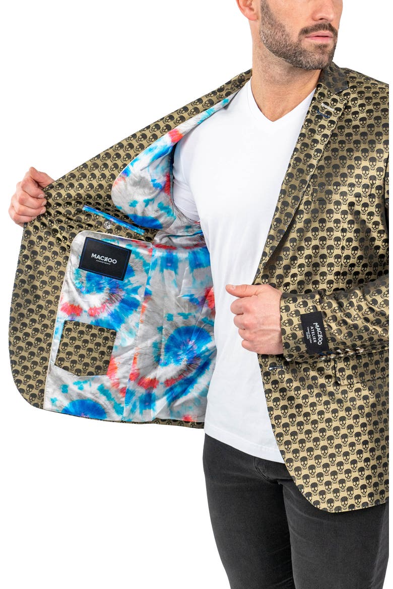 Skullrepeat Green Jacquard Blazer, Alternate, color, GREEN