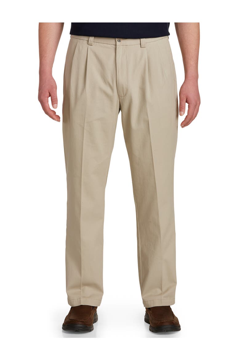 Waist-Relaxer Pleated Twill Pants, Main, color, KHAKI
