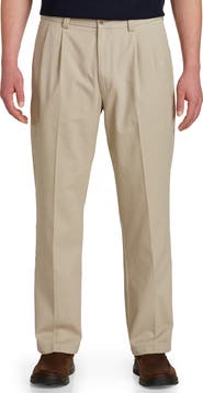 Harbor Bay by DXL Big & Tall Waist-Relaxer Pleated Twill Pants