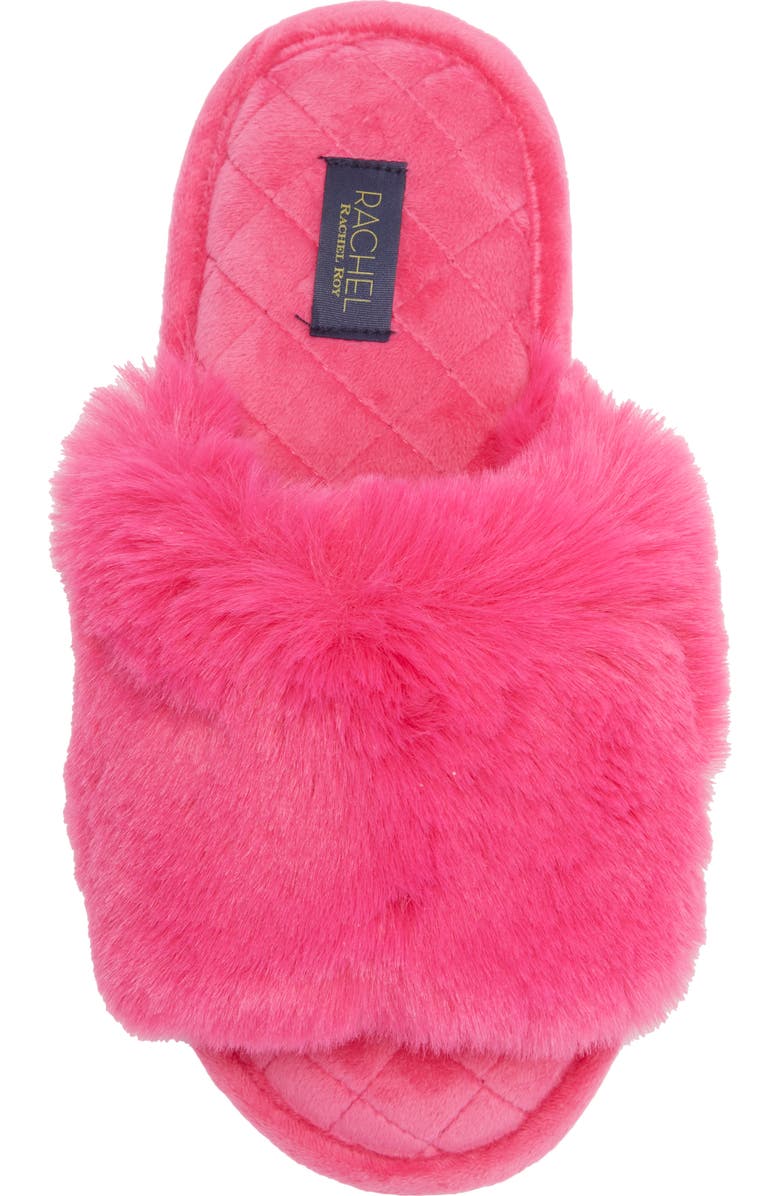 Rachel Roy Harper Faux Fur Slipper, Alternate, color, Hot Pink