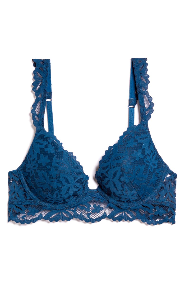 Etam Legende Lace Unerwire Bra, Alternate, color, Navy