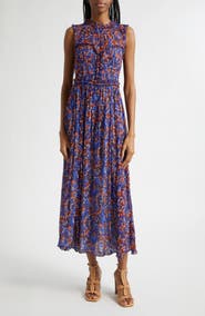 Ulla Johnson Kasia Floral Silk Midi Dress