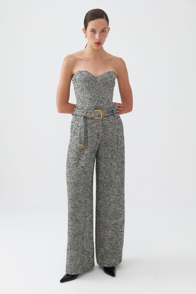 Belted High Waist Pants, Main, color, Grey