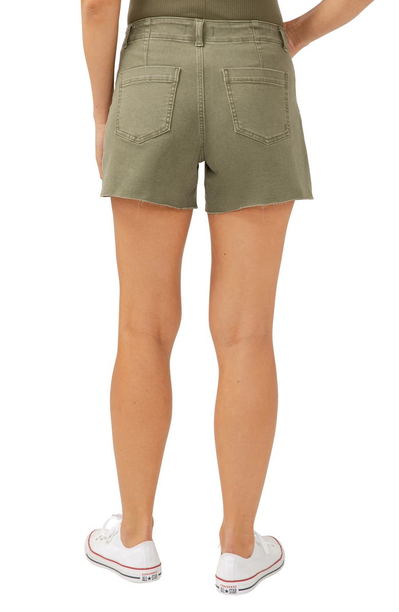 Silver Jeans Co. Suki Curvy Raw Hem Denim Utility Shorts, Alternate, color, 