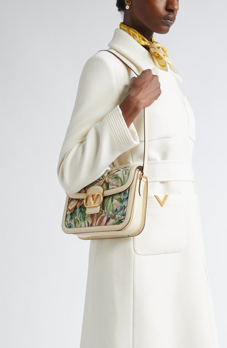 Valentino Garavani 9TO5 Embroidered Jacquard Shoulder Bag, Alternate, color,