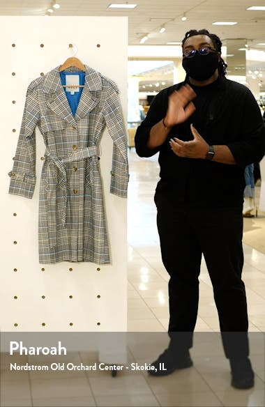 NVLT Water Resistant Plaid Trench Coat (Women) | Nordstromrack