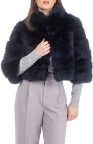 GORSKI Genuine Shearling Bolero, Cropped Sleeves