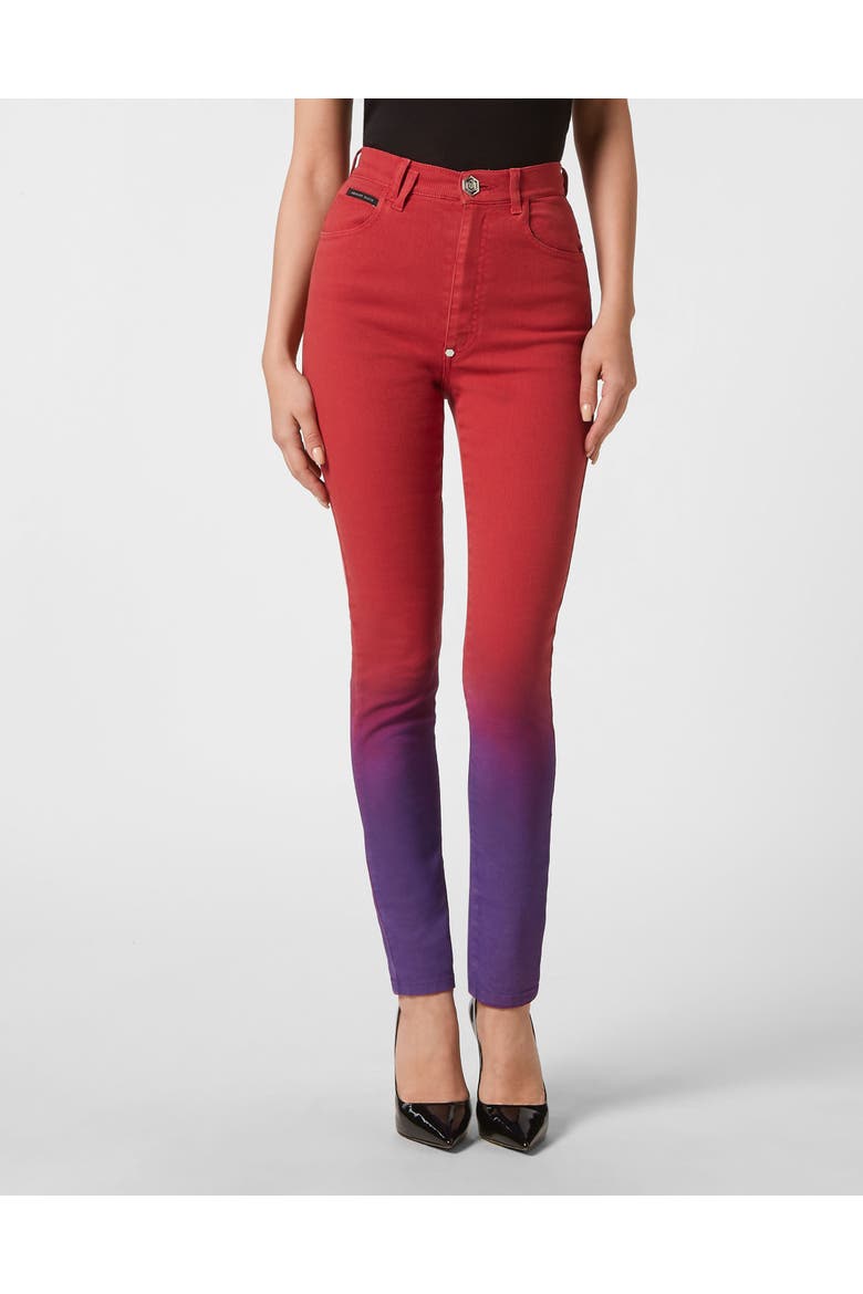 Super High Waist Jegging Women, Main, color, red/purple