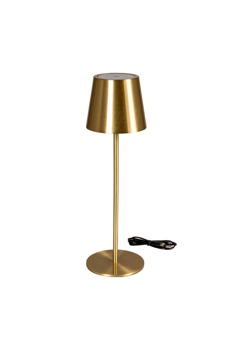 Metal LED Rechargeable Table Lamp with Touch Sensor, Brushed Brass Finish, Main, color, Brass