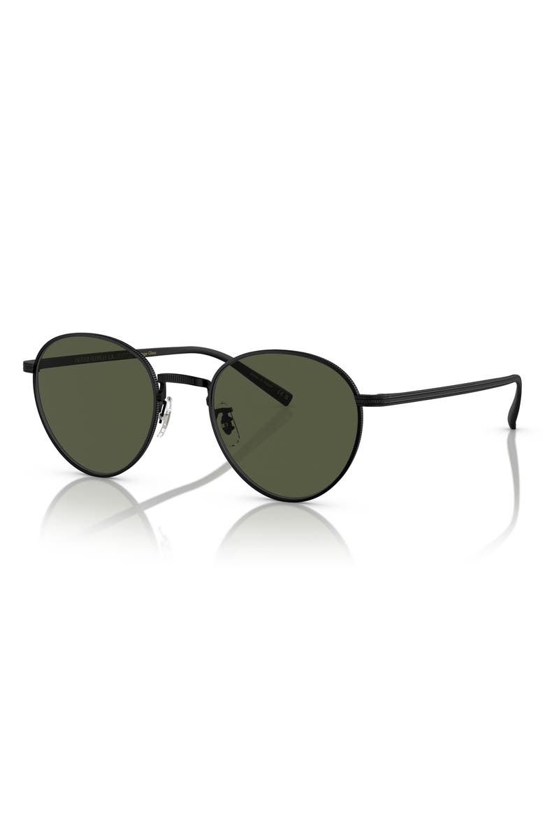 Oliver Peoples Rhydian 49mm Round Sunglasses, Alternate, color, Matte Black