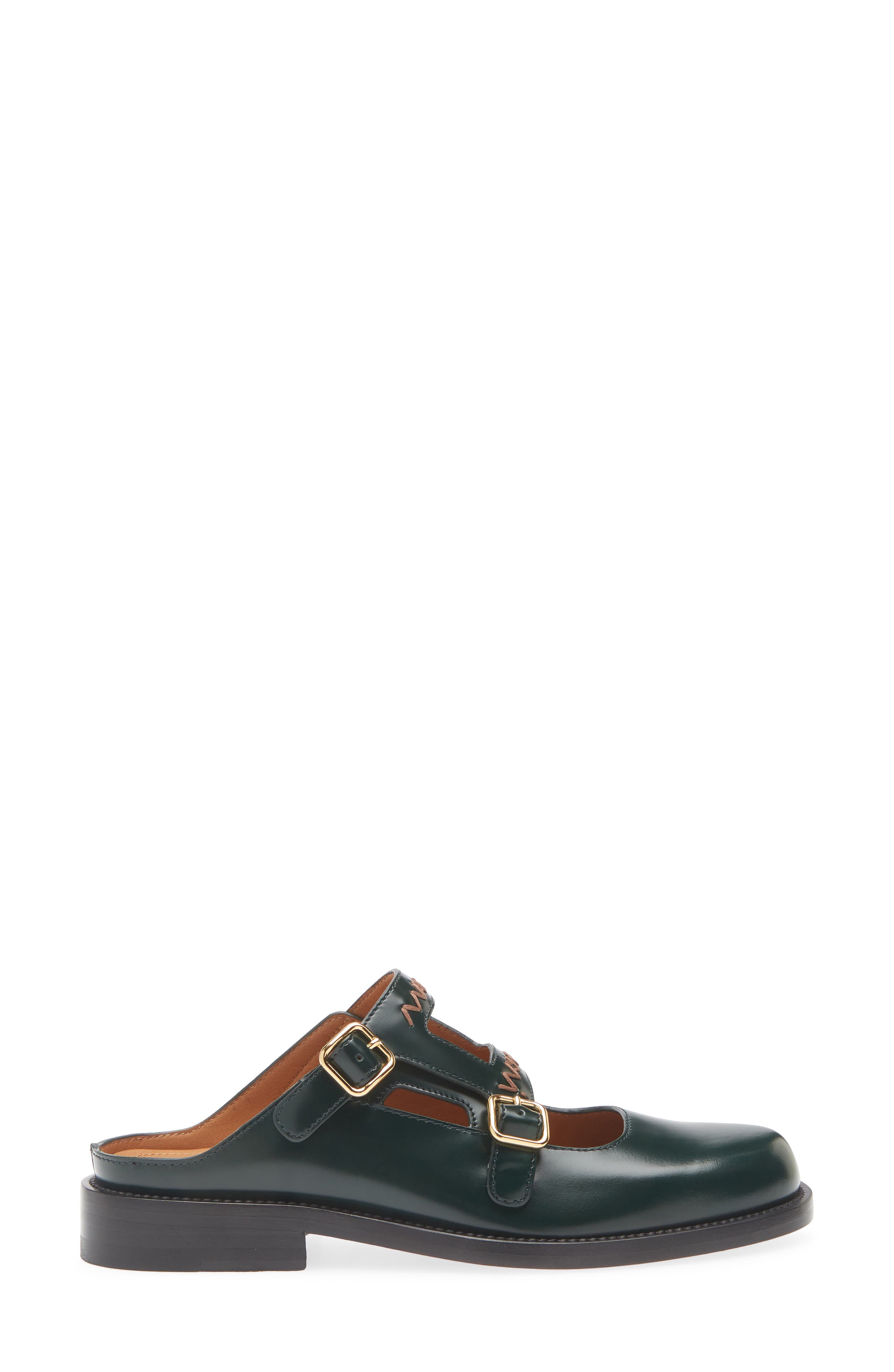 Marni Sabot Double Buckle Mule, Alternate, color, Green