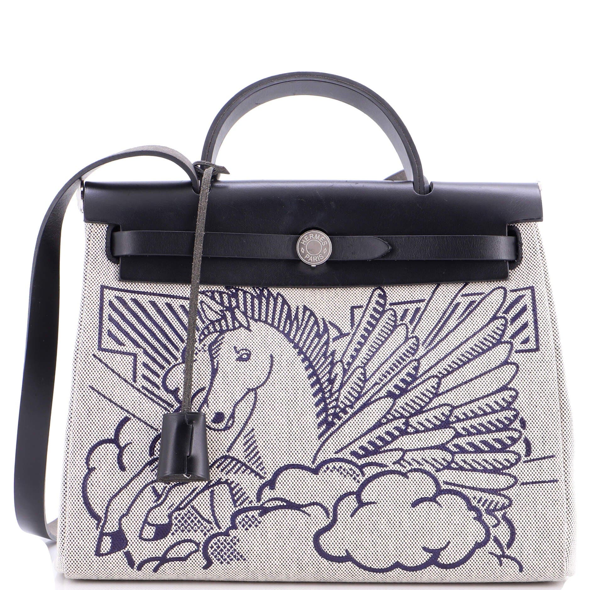 Pre-Owned Hermes Herbag Zip Pegase Pop Toile and Leather 31, Main, color, 