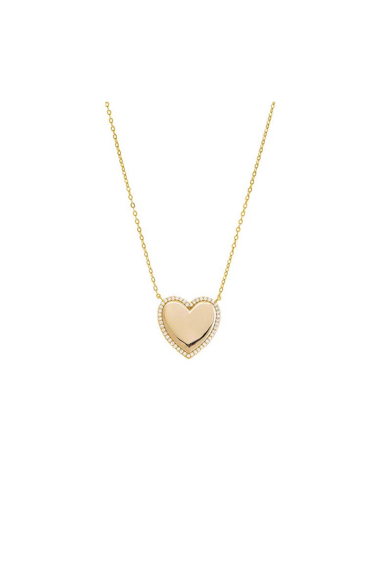 BY ADINA EDEN Pave Outlined Heart Necklace, Main, color,