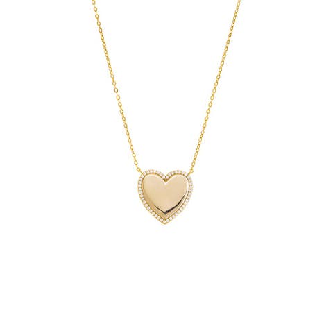 Pave Outlined Heart Necklace